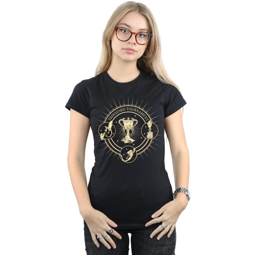 Vêtements Femme T-shirts manches longues Harry Potter Triwizard Seal Noir