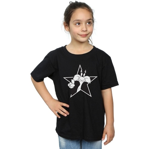 Vêtements Fille T-shirts manches longues Dessins Animés Sylvester Mono Star Noir