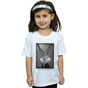 Vêtements Fille T-shirts manches longues Dessins Animés Bugs Bunny Yougottabekiddin Blanc