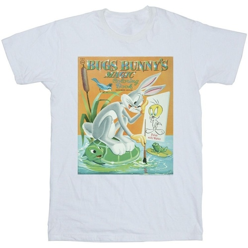 Vêtements Garçon T-shirts manches courtes Dessins Animés Bugs Bunny Colouring Book Blanc