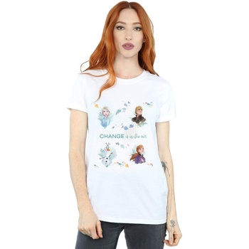 Vêtements Femme T-shirts manches longues Disney Frozen 2 Change Is In The Air Blanc