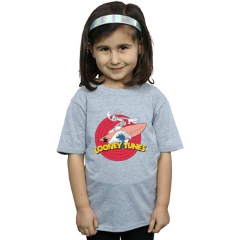 Vêtements Fille T-shirts manches longues Dessins Animés Bugs Bunny Surfing Gris