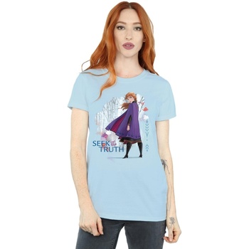 Vêtements Femme T-shirts manches longues Disney Frozen 2 Anna Seek The Truth Bleu