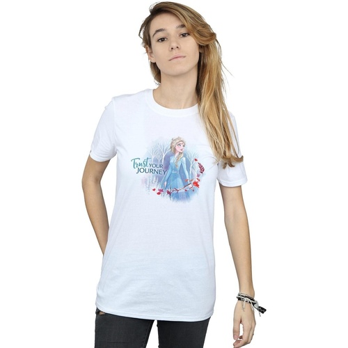 Vêtements Femme T-shirts manches longues Disney Frozen 2 Trust Your Journey Blanc