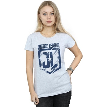 Vêtements Femme T-shirts manches longues Dc Comics Justice League Movie Indigo Logo Gris