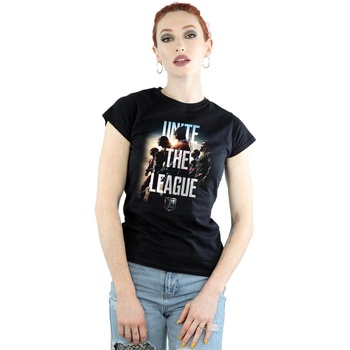 Vêtements Femme T-shirts manches longues Dc Comics Justice League Movie Unite The League Noir
