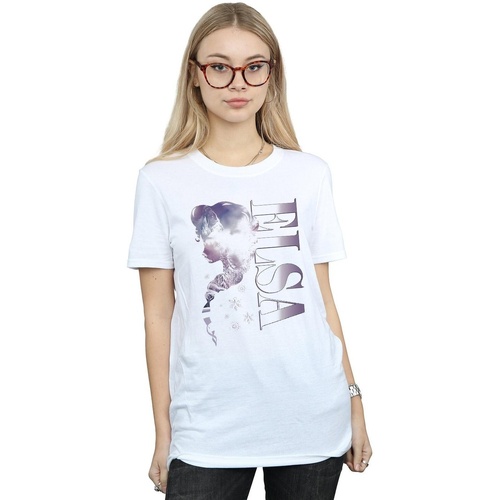 Vêtements Femme T-shirts manches longues Disney Frozen Ice Kingdom Silhouette Blanc