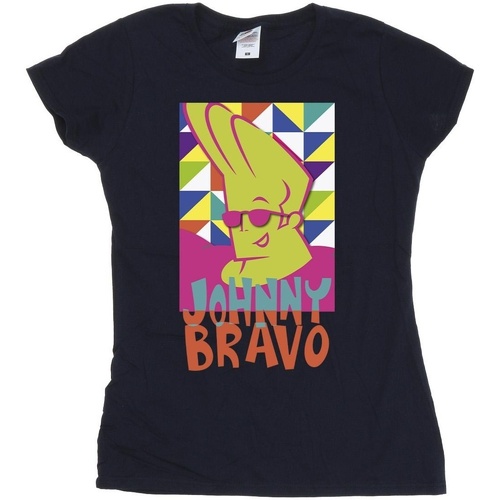Vêtements Femme T-shirts manches longues Johnny Bravo Multi Triangles Pop Art Bleu
