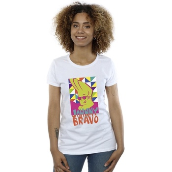 Vêtements Femme T-shirts manches longues Johnny Bravo Multi Triangles Pop Art Blanc