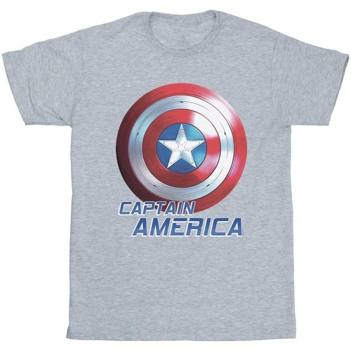 Vêtements Femme T-shirts Manuel manches longues Marvel The Falcon And The Winter Soldier Captain America Shield Gris