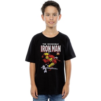 Vêtements Garçon T-shirts manches courtes Marvel Iron Man Smash Noir