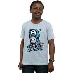 Vêtements Garçon T-shirts manches courtes Marvel Captain America Distressed Gris
