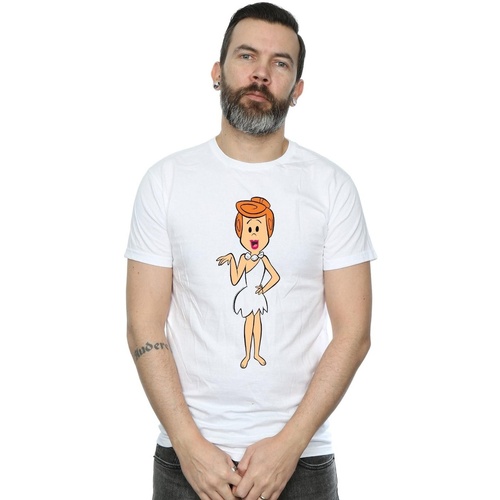 Vêtements Homme T-shirts manches longues The Flintstones Wilma Flintstone Classic Pose Blanc