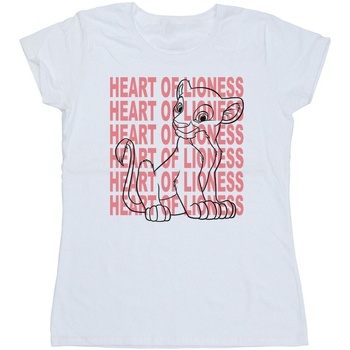 Vêtements Femme T-shirts manches longues Disney The Lion King Heart Of A Lioness Blanc