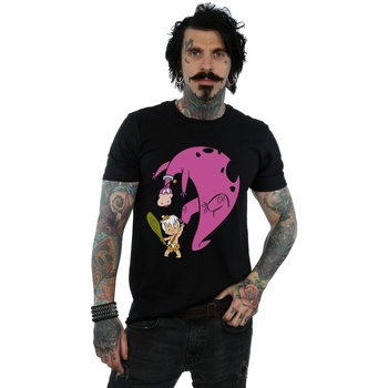 Vêtements Homme T-shirts manches longues The Flintstones Bamm Bamm And Dino Noir