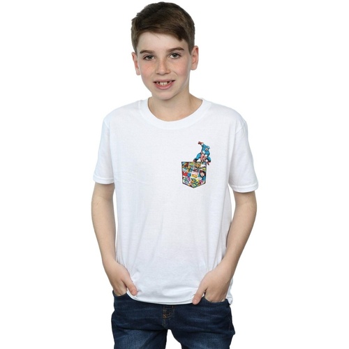 Vêtements Garçon T-shirts manches courtes Marvel Captain America Faux Pocket Blanc