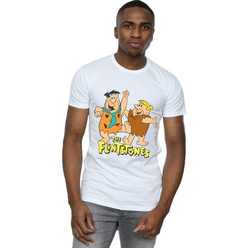 Vêtements Homme T-shirts manches longues The Flintstones Fred And Barney Blanc
