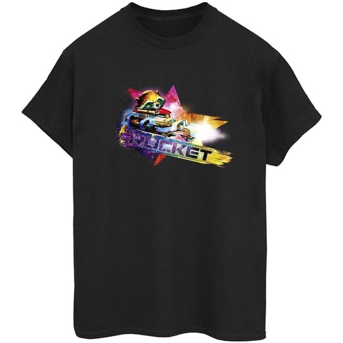 Vêtements Femme T-shirts manches longues Marvel Guardians Of The Galaxy Abstract Rocket Raccoon Noir