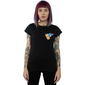 Vêtements Femme T-shirts manches longues Disney Lilo And Stitch Drink Noir