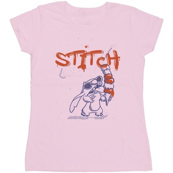 Vêtements Femme T-shirts manches longues Disney Lilo & Stitch Ice Creams Rouge