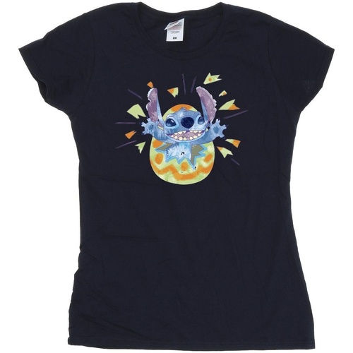 Vêtements Femme T-shirts manches longues Disney Lilo & Stitch Cracking Egg Bleu