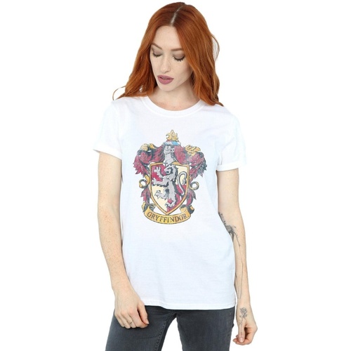 Vêtements Femme T-shirts manches longues Harry Potter Gryffindor Distressed Crest Blanc