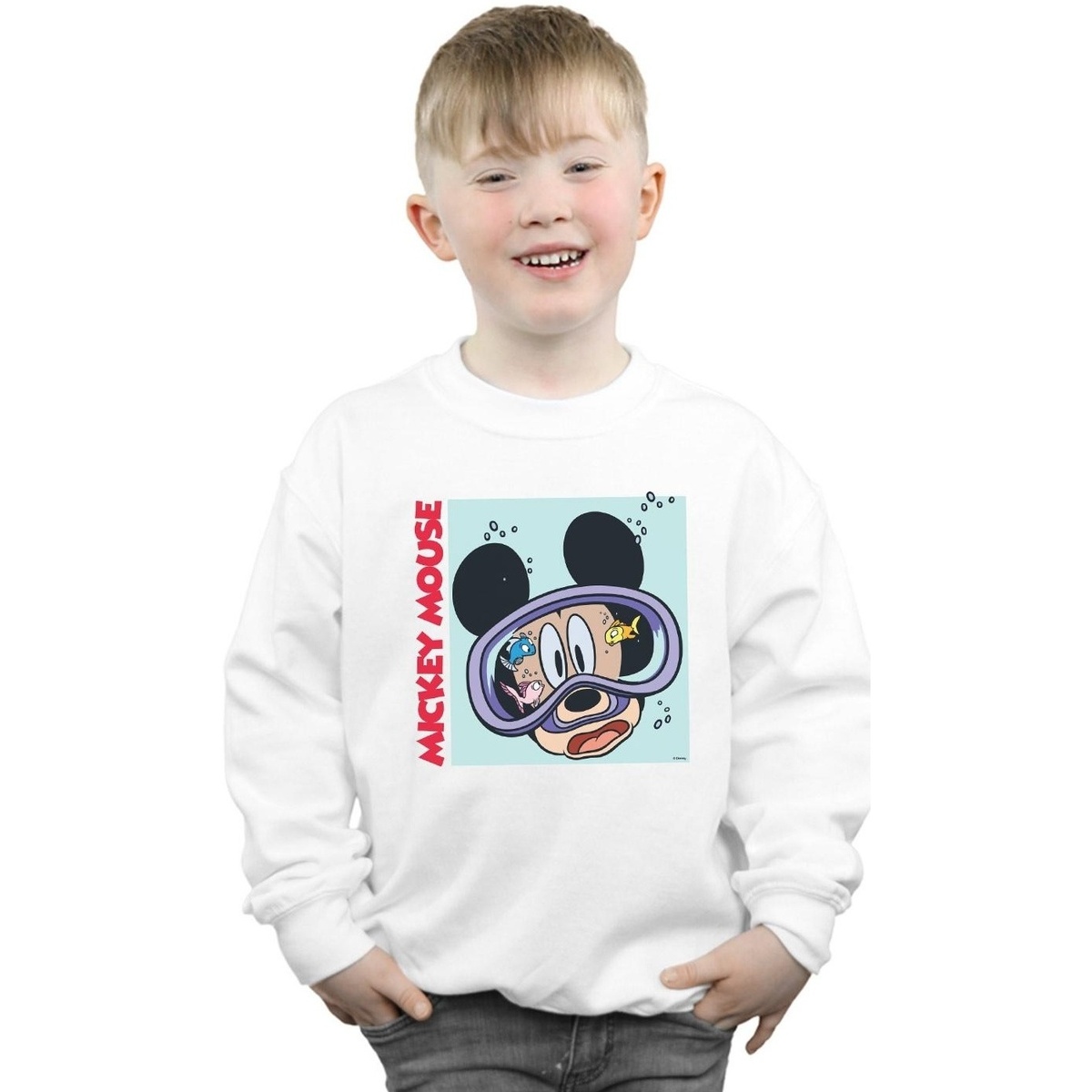 Vêtements Garçon Sweats Disney Mickey Mouse Under Water Blanc