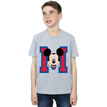 Vêtements Garçon T-shirts manches courtes Disney Mickey Mouse M Face Gris