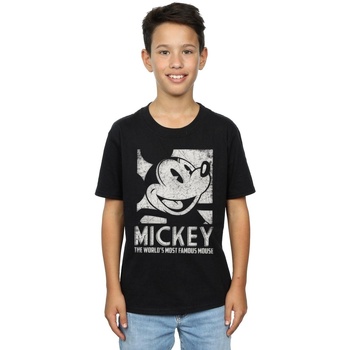 Vêtements Garçon T-shirts manches courtes Disney Mickey Mouse Most Famous Noir