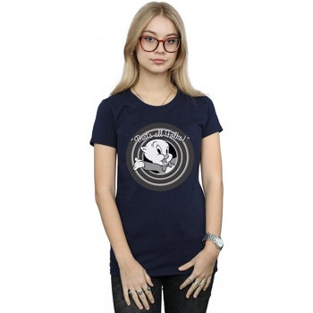 Vêtements Femme T-shirts manches longues Dessins Animés Porky Pig That's All Folks Bleu