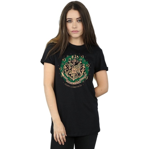 Vêtements Femme T-shirts manches longues Harry Potter Christmas Wreath Noir