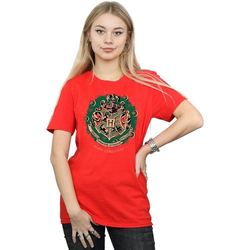 Vêtements Femme T-shirts manches longues Harry Potter Christmas Wreath Rouge