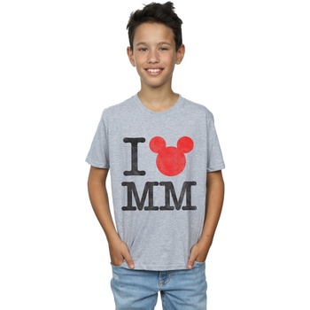Vêtements Garçon T-shirts manches courtes Disney Mickey Mouse I Love Mickey Gris