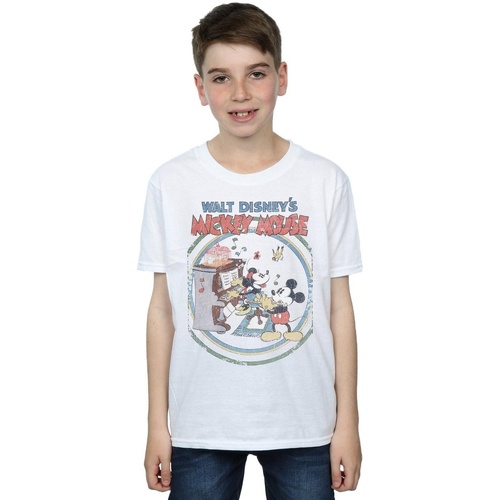 Vêtements Garçon T-shirts manches courtes Disney Mickey Mouse Piano Blanc