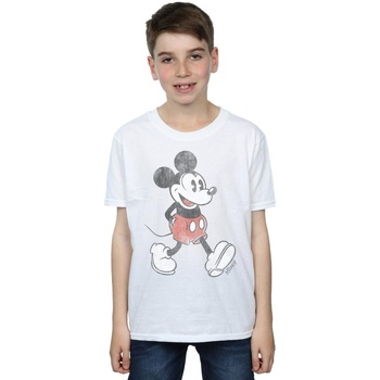 Vêtements Garçon T-shirts manches courtes Disney Mickey Mouse Walking Blanc