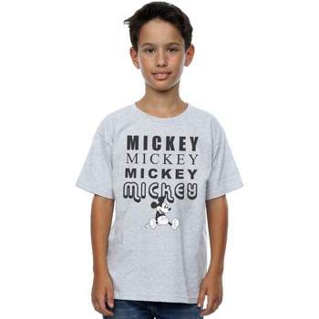Vêtements Garçon T-shirts manches courtes Disney Mickey Mouse Sitting Gris