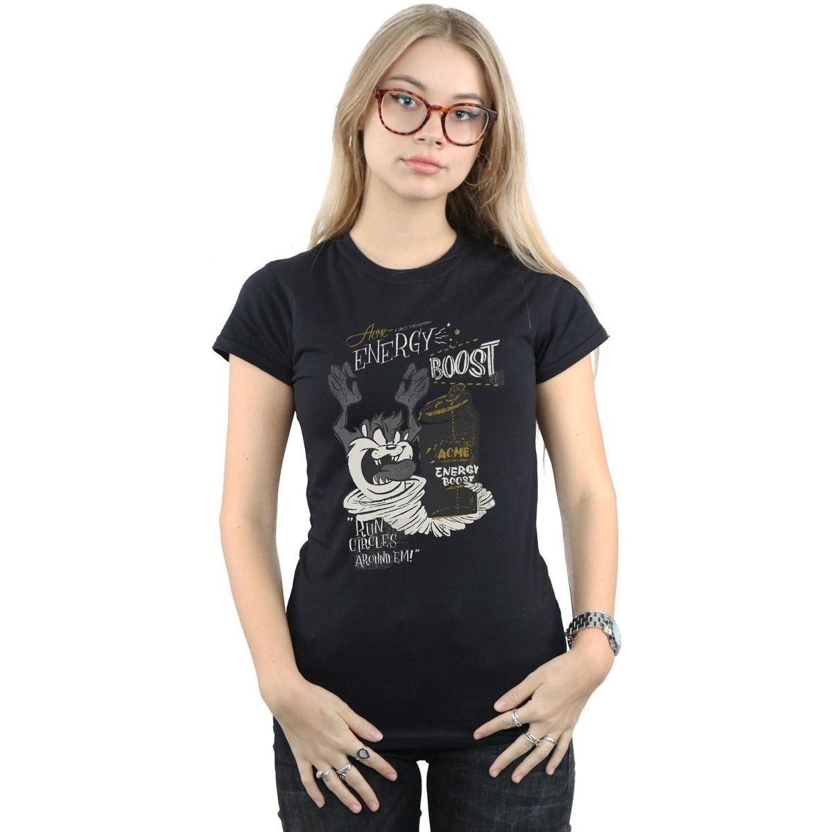 Vêtements Femme T-shirts manches longues Dessins Animés Taz Energy Boost Noir