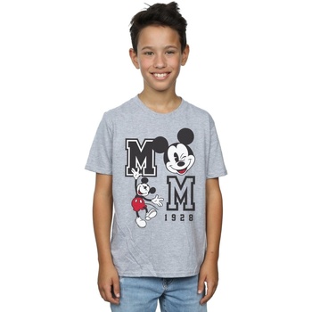 Vêtements Garçon T-shirts manches courtes Disney Mickey Mouse Jump And Wink Gris