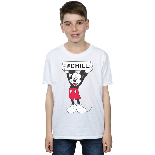 Vêtements Garçon T-shirts manches courtes Disney Mickey Mouse Chill Blanc