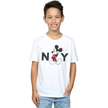 Vêtements Garçon T-shirts manches courtes Disney Mickey Mouse NY Blanc