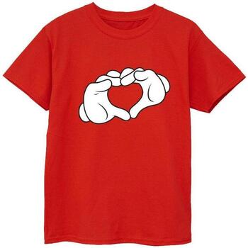 Vêtements Garçon T-shirts manches courtes Disney Mickey Mouse Heart Hands Rouge