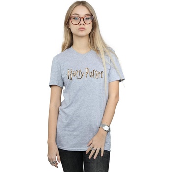 Vêtements Femme T-shirts manches longues Harry Potter Versace Jeans Couture baroque-pattern print shirt Gris