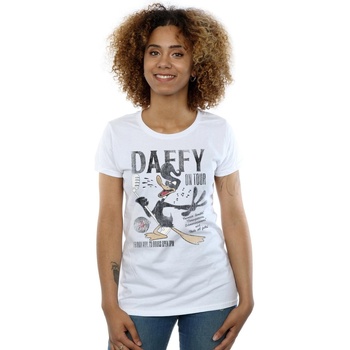Vêtements Femme T-shirts manches longues Dessins Animés Daffy Duck Concert Blanc