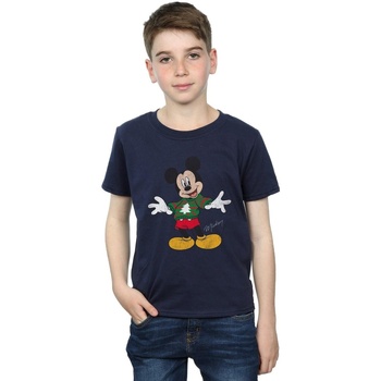 Vêtements Garçon T-shirts manches courtes Disney Mickey Mouse Christmas Jumper Bleu