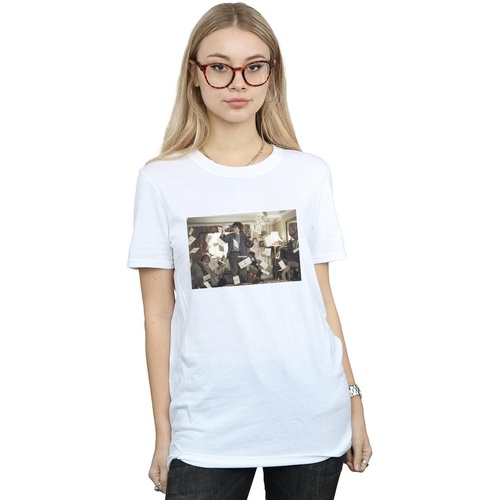 Vêtements Femme T-shirts manches longues Harry Potter Sweat-shirt avec logo brodé sur une manche Blanc