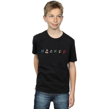 Vêtements Garçon T-shirts manches courtes Disney Mickey Mouse Wording Logo Noir