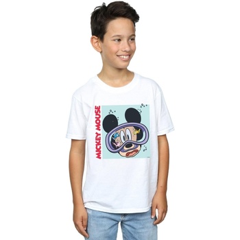 Vêtements Garçon T-shirts manches courtes Disney Mickey Mouse Under Water Blanc