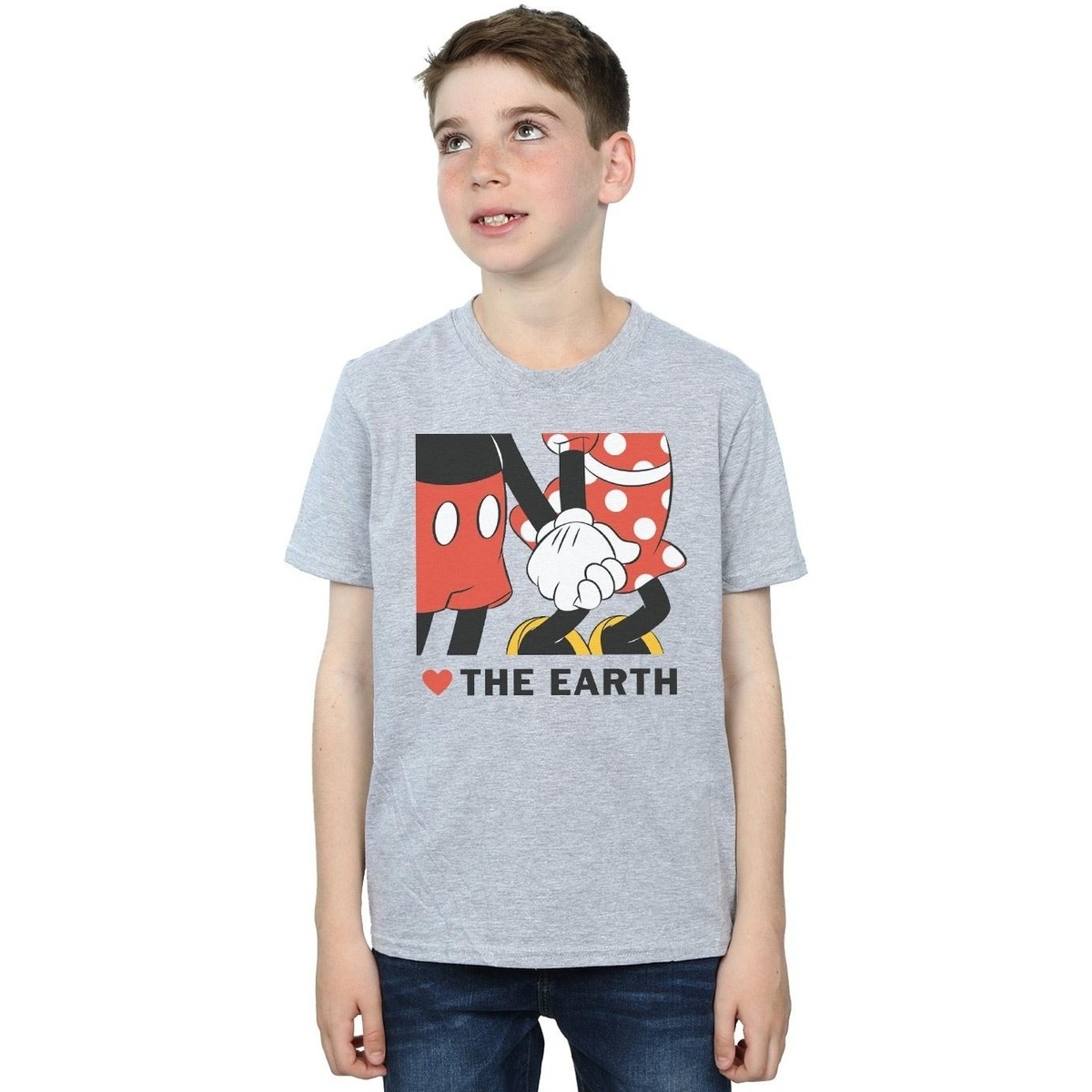 Vêtements Garçon T-shirts manches courtes Disney Mickey Mouse Heart The Earth Gris