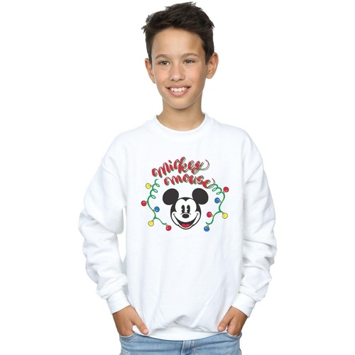 Vêtements Garçon Sweats Disney Mickey Mouse Christmas Light Bulbs Blanc
