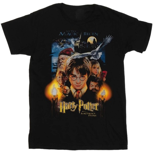 Vêtements Femme T-shirts manches longues Harry Potter The Sorcerer's Stone Poster Noir